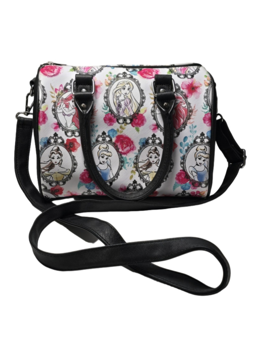 Rare 2017 Loungefly Disney Princess Portrait Barrel Crossbody Bag OG HEART TAG